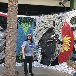 Mosaics outside our library.