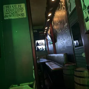 the interior of the pub