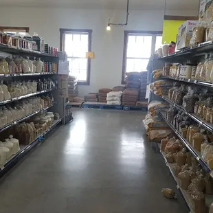 a wide aisle of goods
