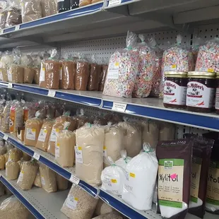 shelves of food and condiments