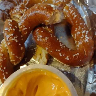 a pretzel and mustard