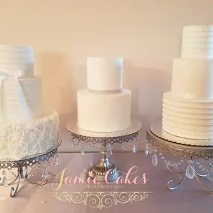 three tiered wedding cakes