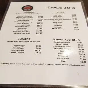 Menu front