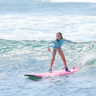 catching her first wave