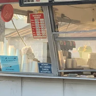 the window of a food truck