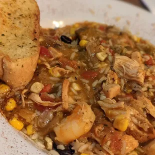 The gumbo was good, a little light on the proteins but good flavor.