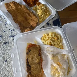 Fried Swai Fish Platter, Stuffed Salmon Platter