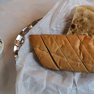 Pita &amp; French Bread with Herb Butter