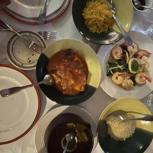 Tajin of Lamb, Couscous with Chicken, Mediterranean Shrimp, Mixed Green Salad