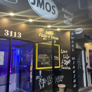 the front of the restaurant