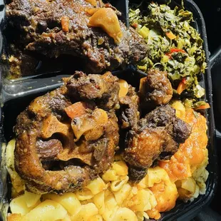 Oxtails with Mac &amp; Cheese and Greens