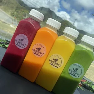 a variety of juices
