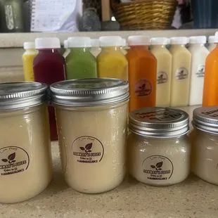 a variety of juices