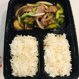 Pepper Steak with rice