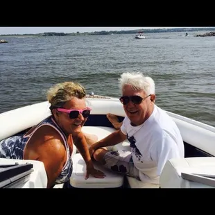 The owners out on the boat after working all week!!