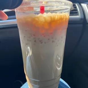 Iced white mocha with toffee nut no whip