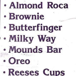 Add on flavor choices. Almond Roca for me!