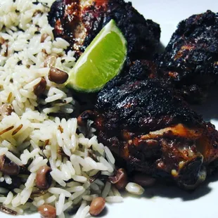 Jerk Chicken with Rice and Peas