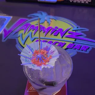 a drink in a plastic cup