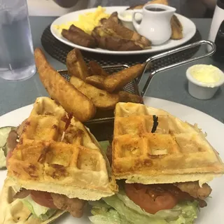 Chicken BLT Green Waffle