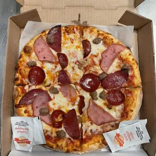 Meat lovers pizza