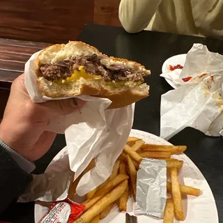 3. Mushroom Burger with Fries