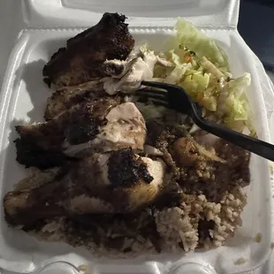 Large Jerk Dark Chicken Dinner Meal