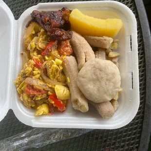 Ackee &amp; salt fish wid food