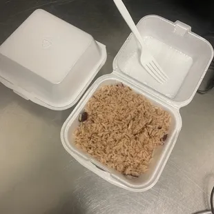 2 weak sides of rice. $6 down the drain