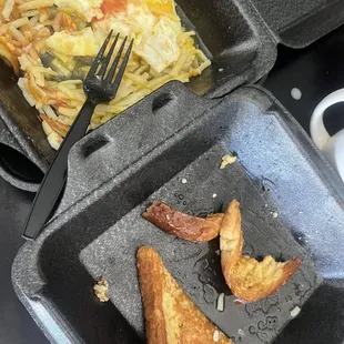 a plate of food and a fork