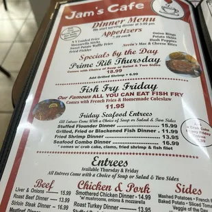 menu