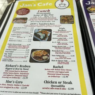 menu