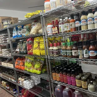 a wide variety of jams and condiments
