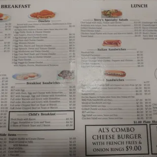the menu