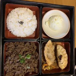 a tray of food