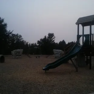 Cool evening after sunset with nice playground for the kids