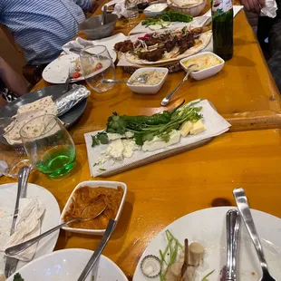 a table full of food