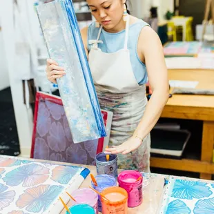 Each print uses a unique set of hand mixed inks.