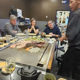 interior, sushi and sashimi