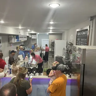 Shoppe behind the counter