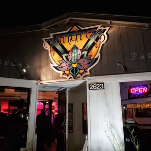 the front of the restaurant