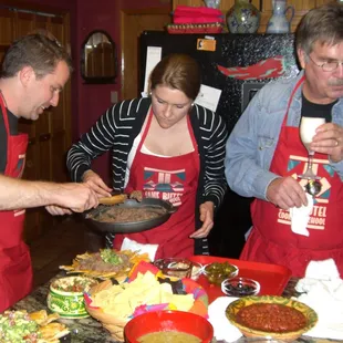 Weekend cooking class, making Composed Nachos