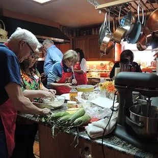 Prepping for tamale rolling