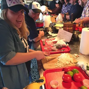 Taco team building class--salsa making.