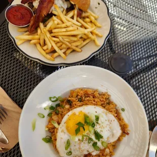 Kimchi fried rice and jane burger