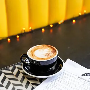 a cup of cappuccino