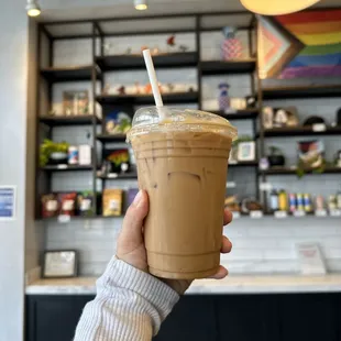 Homemade Chai (with an extra shot of espresso and oat milk, iced)