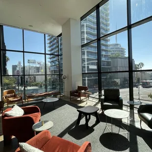 The corner window overlook the W Hotel &amp; the Historic Capitol Records.