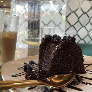 Kahlua Bunt Cake with Blueberry Bourbon Compote