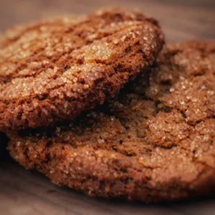 A pair of ginger cookies
